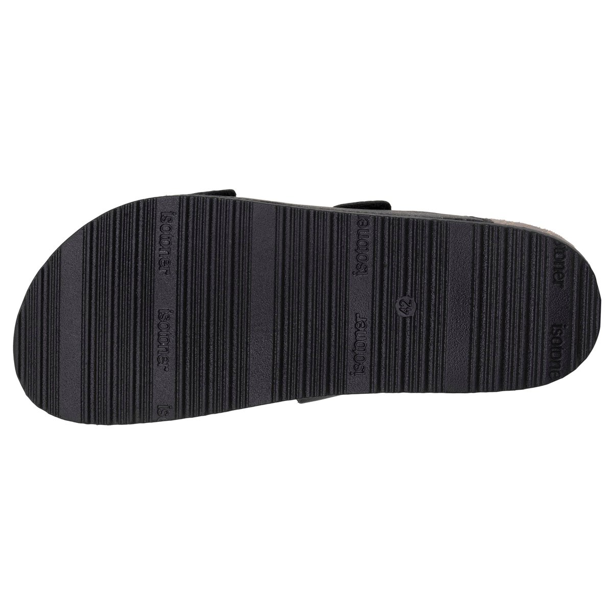 Sandales à doubles bride scratch, semelle intérieur patch talon ultra confortables noir, ISOTONER