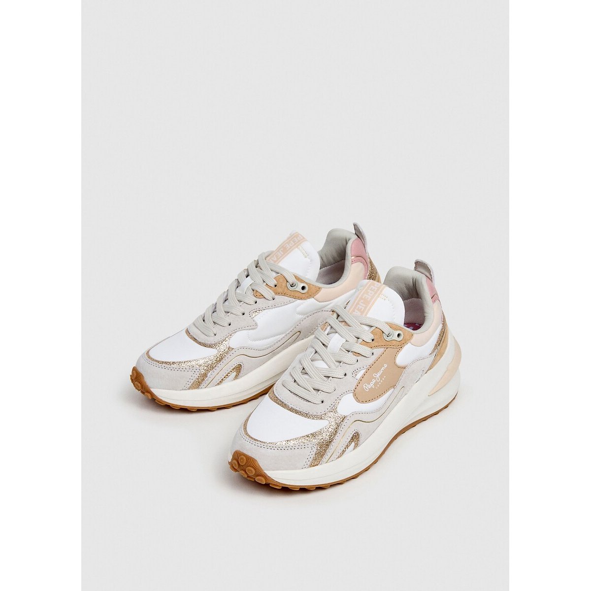 Sneaker Winslow Glit beige/rosa, PEPE JEANS