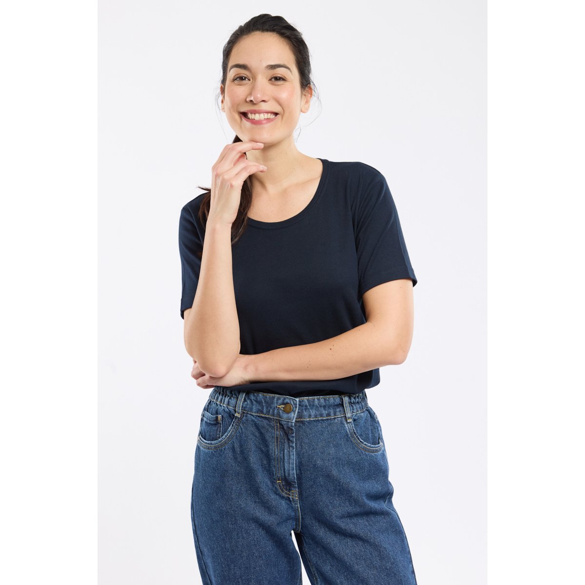 T-shirt uni - coton léger rich navy, ARMOR-LUX