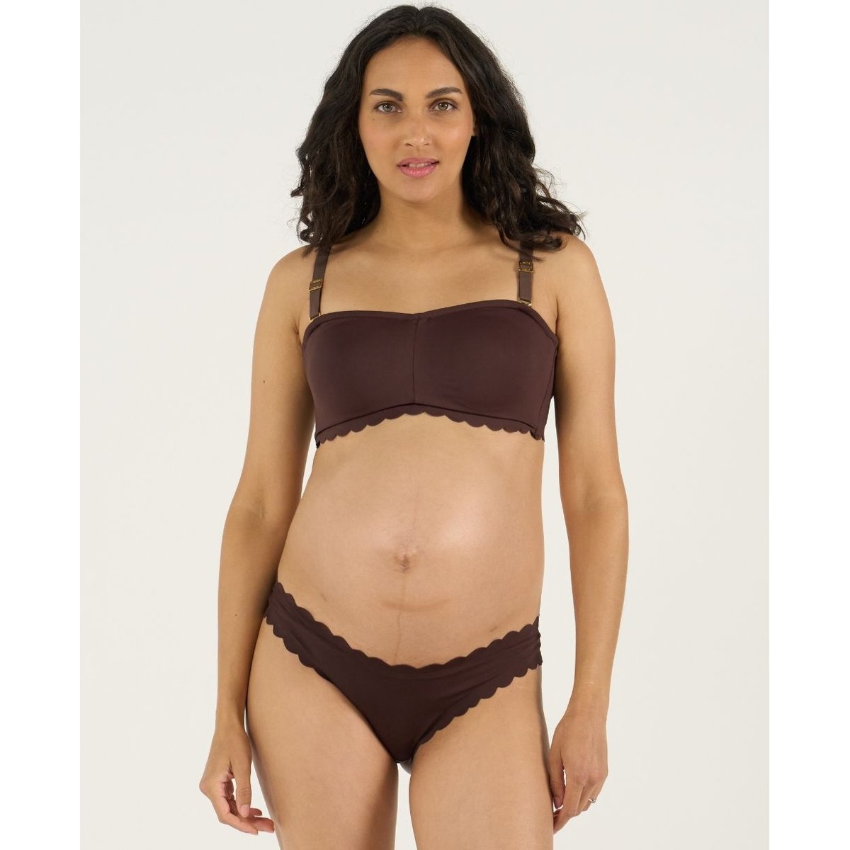 Bandeau de maternité et allaitement invisible Skin chocolat, CACHE COEUR