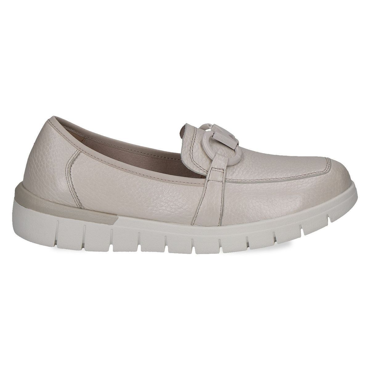 Slipper en cuir blanc champagne satin, CAPRICE