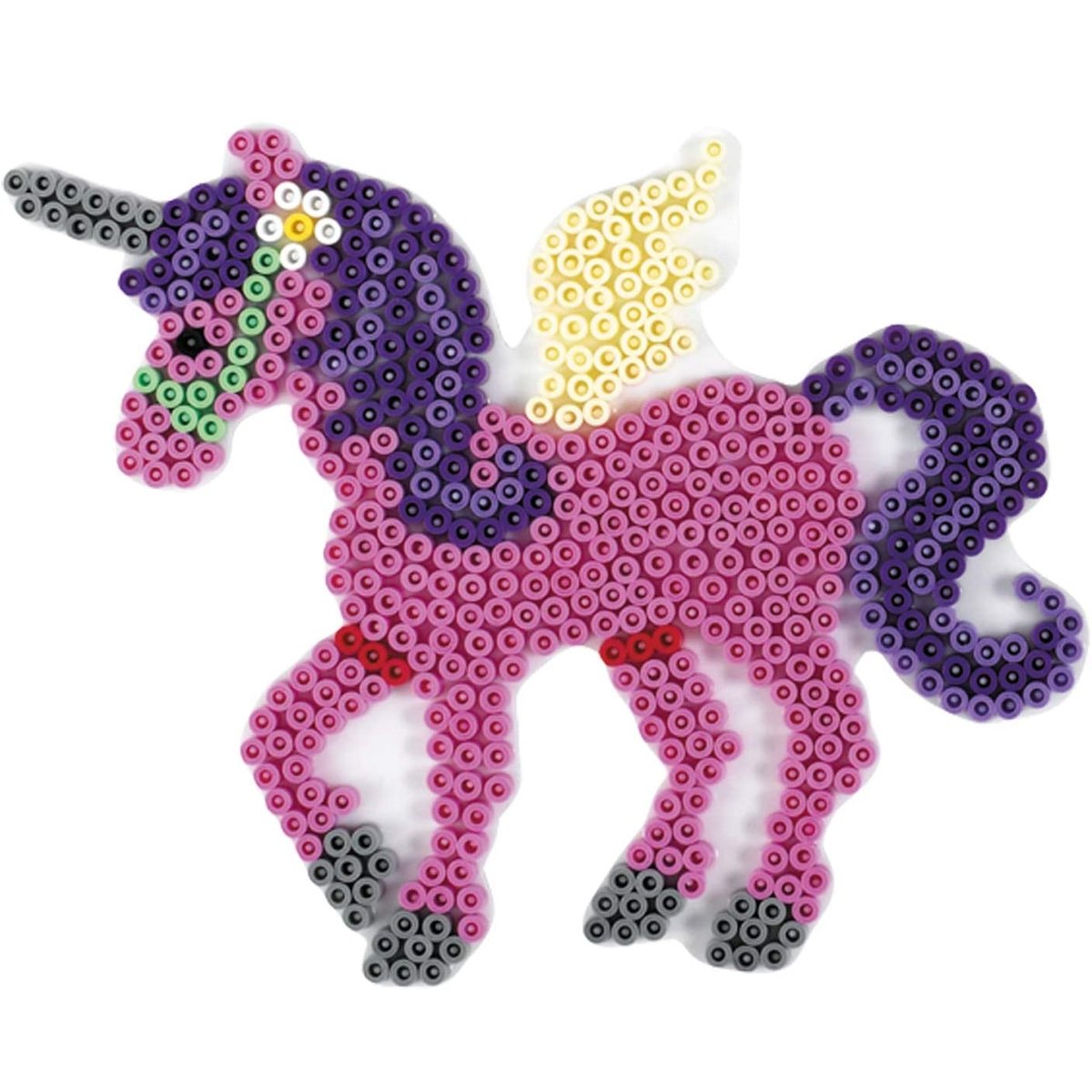 Plaque licorne perles plastique Midi blanc, HAMA