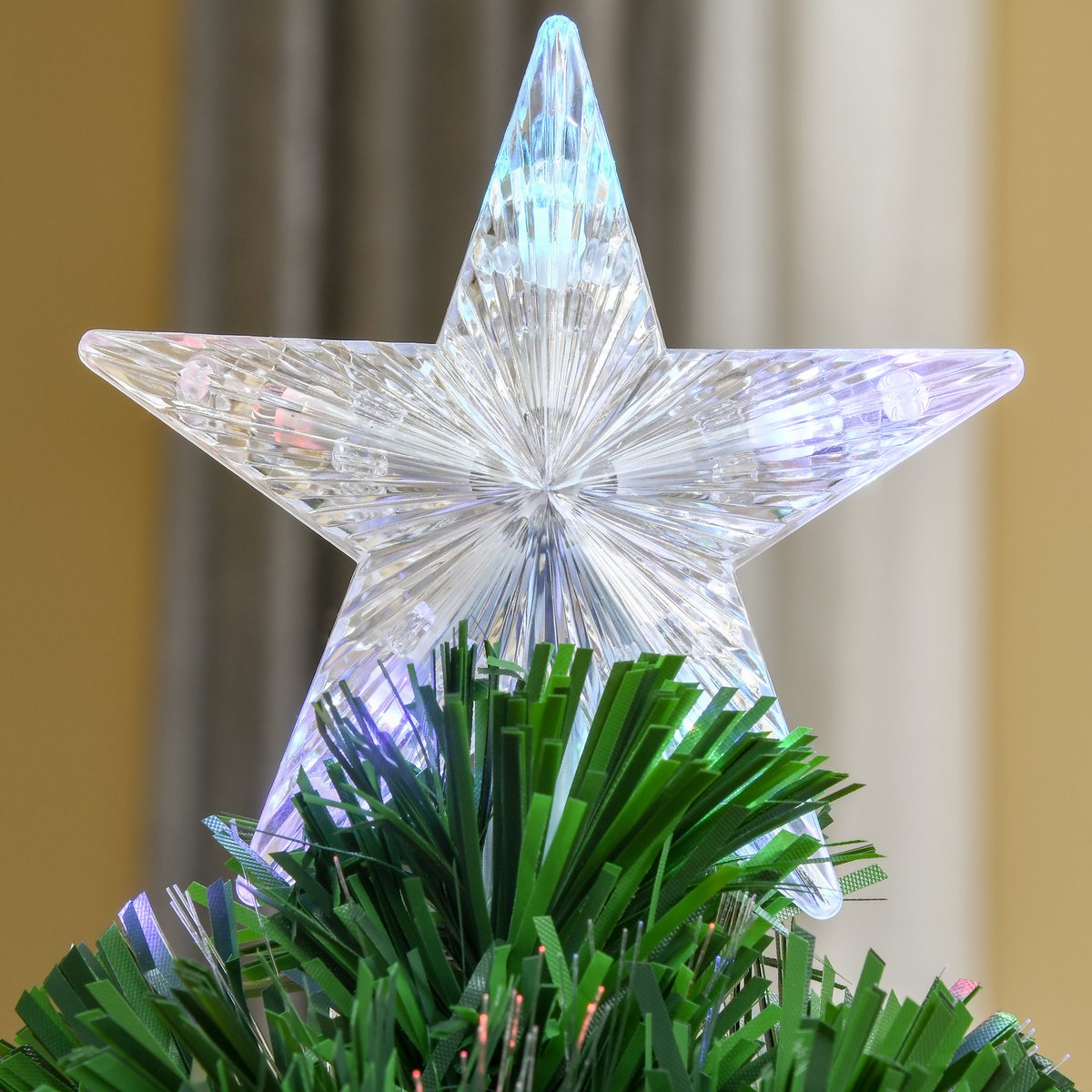Sapin de Noël Plastique vert et multicolore, HOMCOM