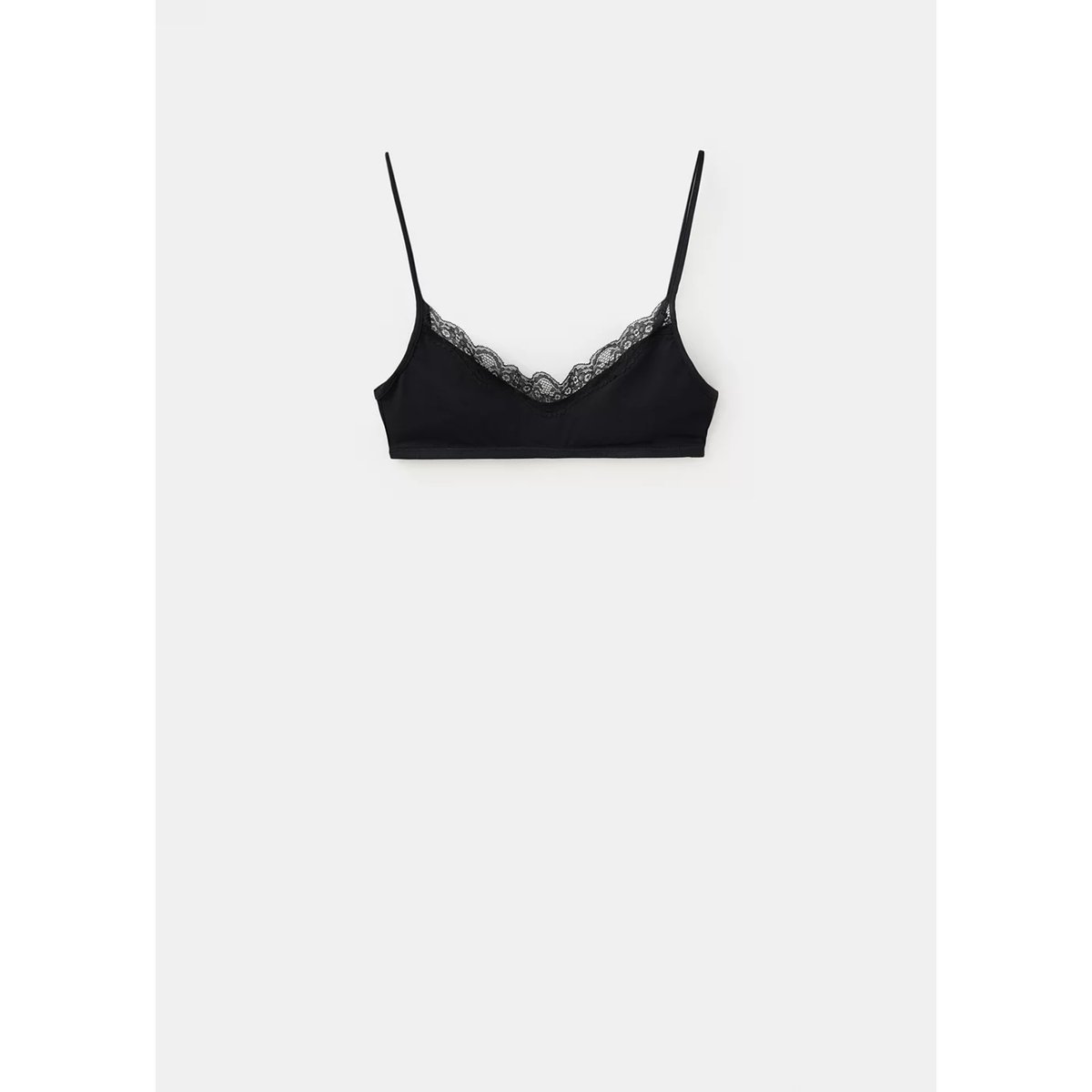 Soutien-gorge triangle en dentelle noir, MANGO TEEN