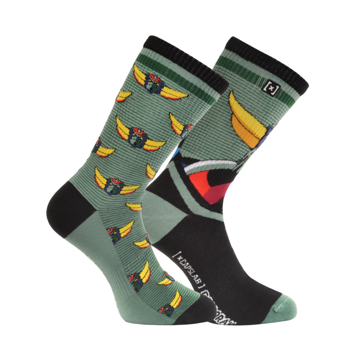 Chaussette Coton Goldorak vert/noir/blanc/rouge/bleu/jaune, CAPSLAB