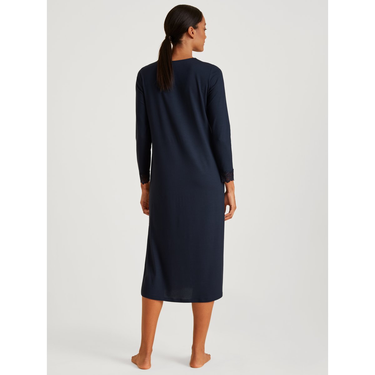 Chemise de nuit à manches longues manches longues Modal ELEGANT DREAMS bleu lapis foncé, CALIDA