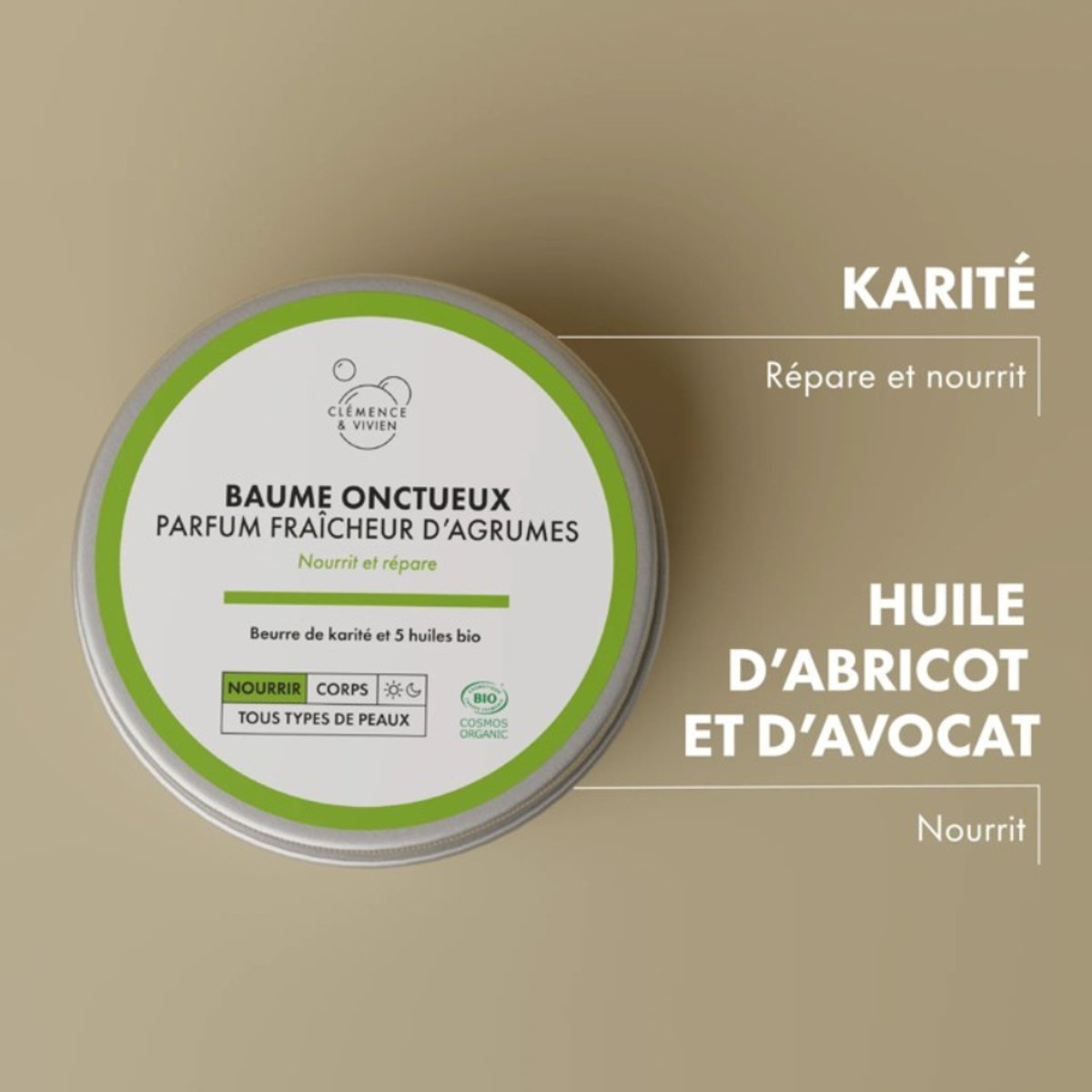 Baume onctueux Parfum Fraîcheur d'Agrumes (150 ml) couleur unique, CLEMENCE ET VIVIEN