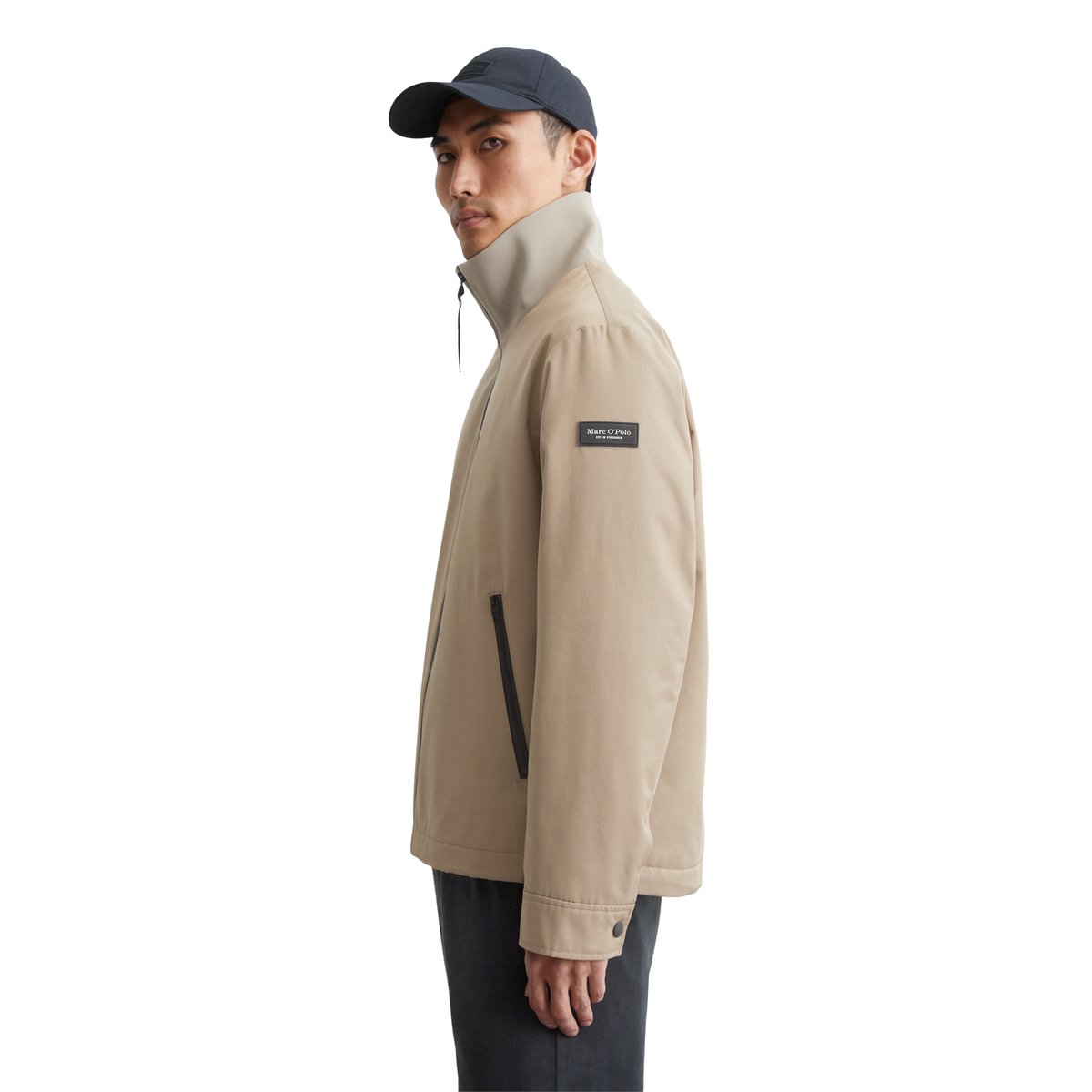 Veste doublée regular en micro-twill hydrofuge marron clair, MARC O'POLO
