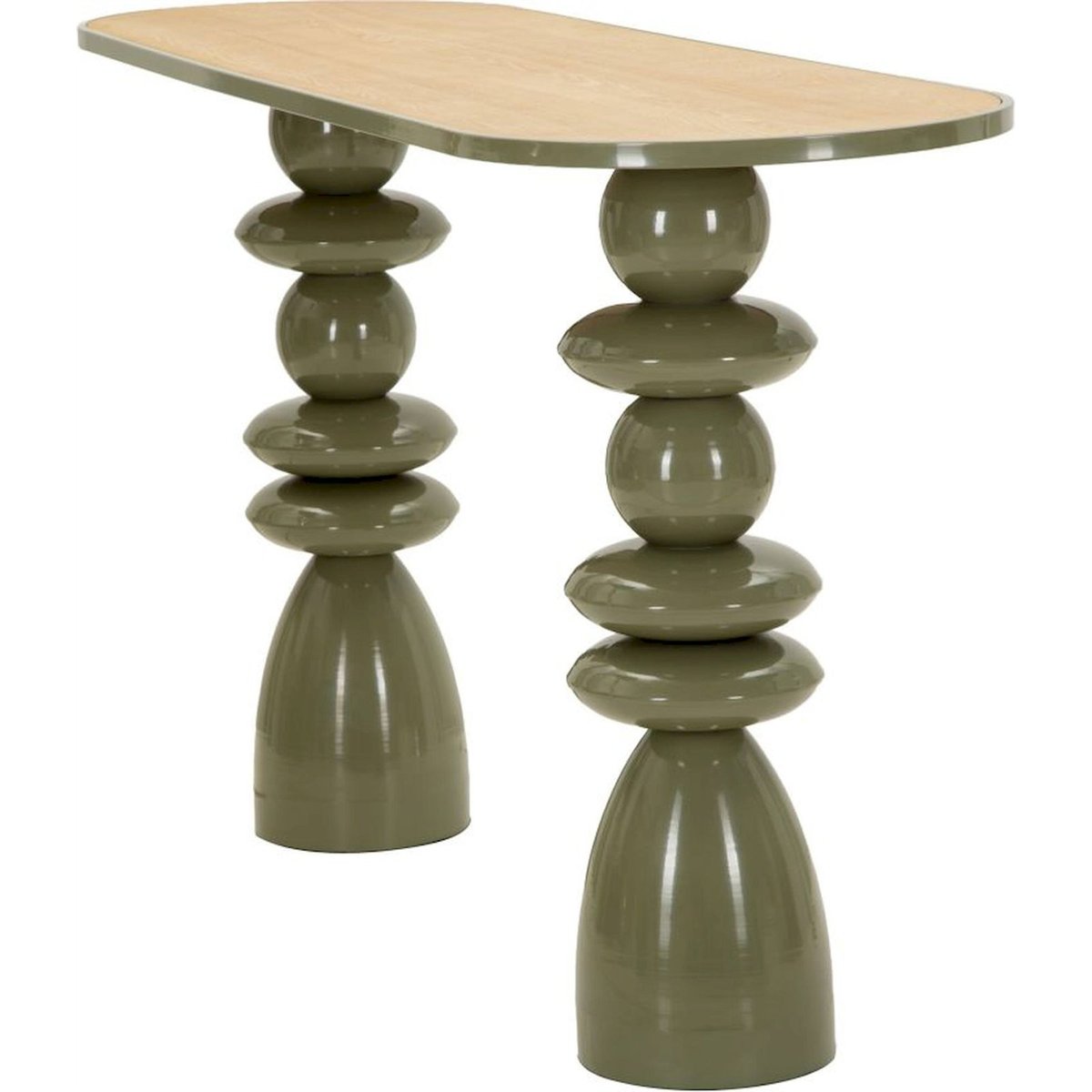 Console au plateau arrondi base sculptée MODERN crème, RECOLLECTION