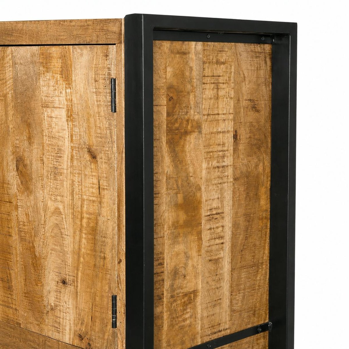 Buffet haut bois métal 2 portes KARGO bois naturel, PIER IMPORT