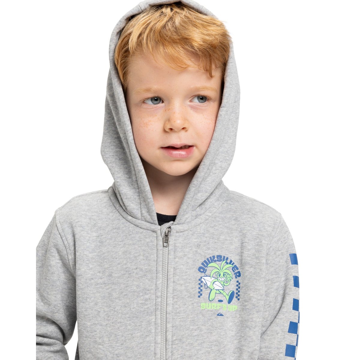Sweat à capuche zippé GRAPHIC ZIPS gris light grey heather, QUIKSILVER