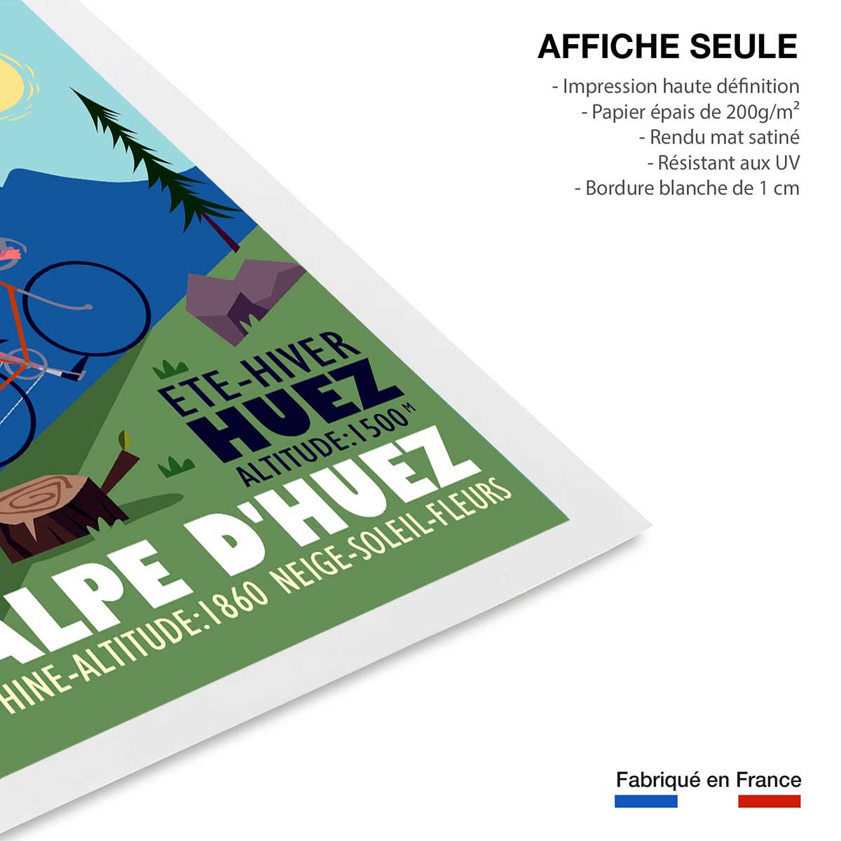 Poster de l'alpe d'huez affiche seule, HEXOA