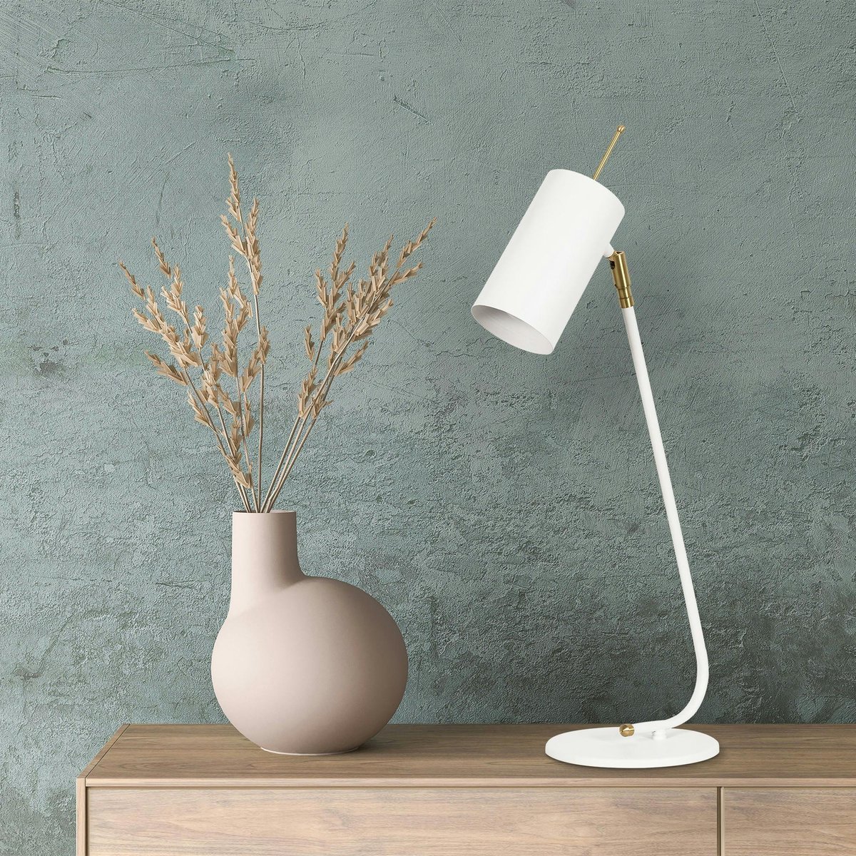 Lampe design chic en métal SFAX blanc, PIER IMPORT