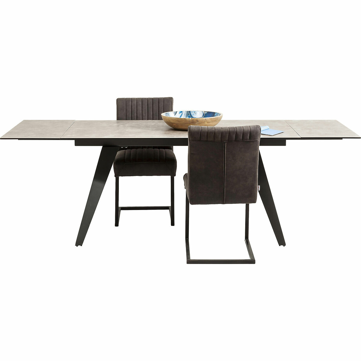 Extension Table Amsterdam Dark 160(40+40)x90cm black, KARE DESIGN