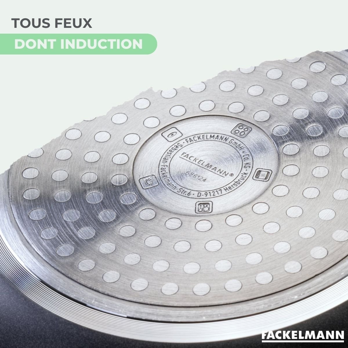 Set poêle antiadhésive céramique 16 cm et 6 ustensiles BRANDAO noir|vert, FACKELMANN
