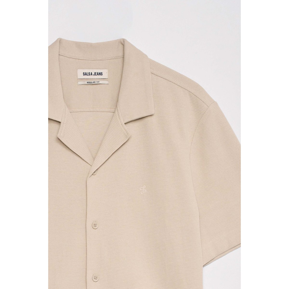 CHEMISE TEXTURÉE À MANCHES COURTES beige, SALSA JEANS