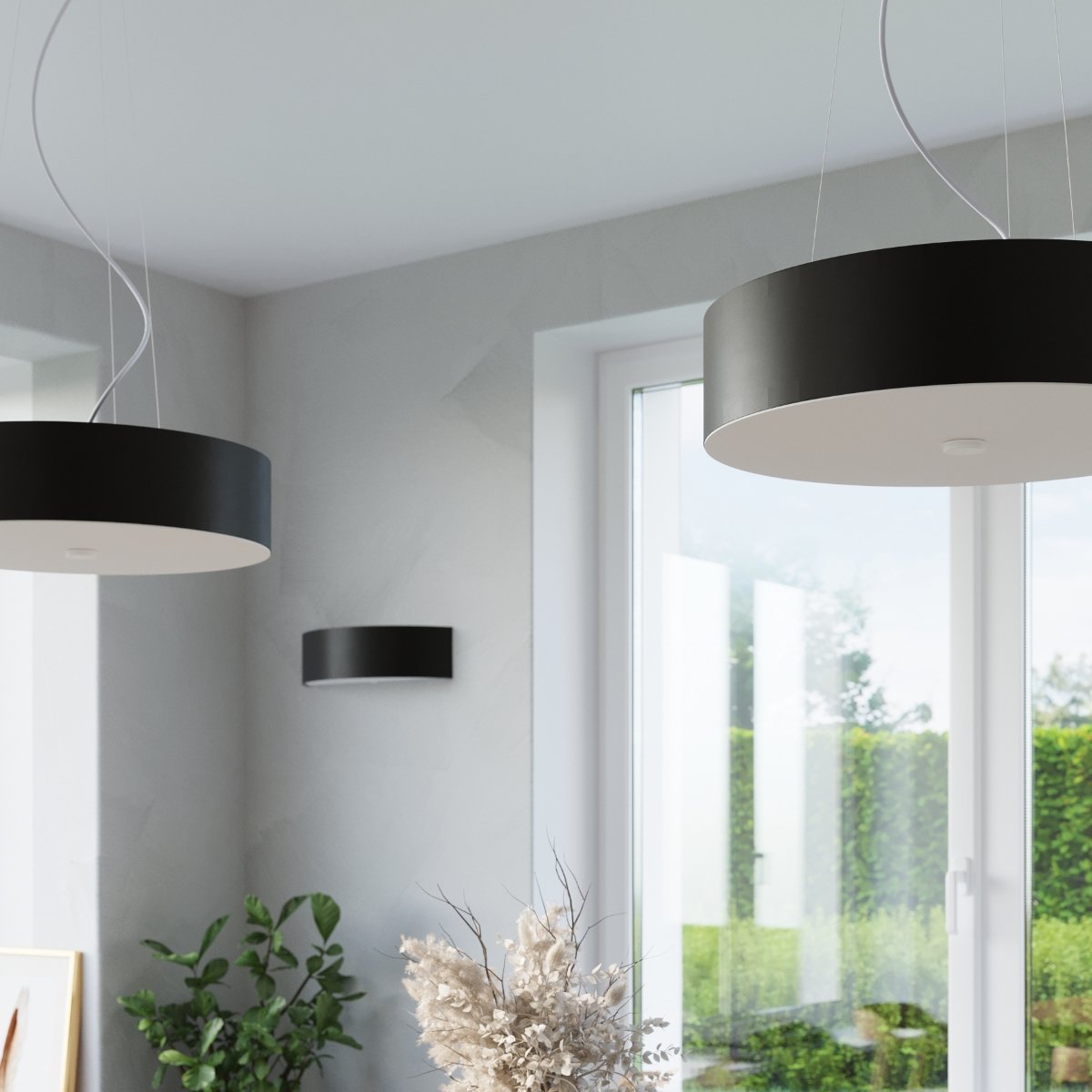 Plafonnier Tissu Noir E27 3 Skala noir, EDEN