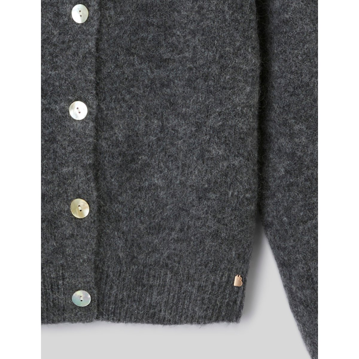 Gilet boutonné col rond gris, BZB