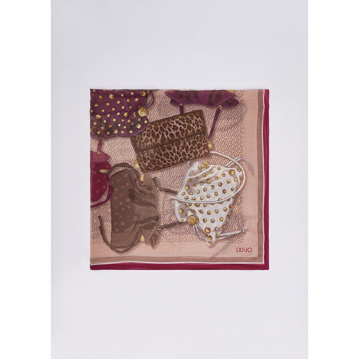 Foulard grand format avec imprimé Riccy bag rouge, LIU JO