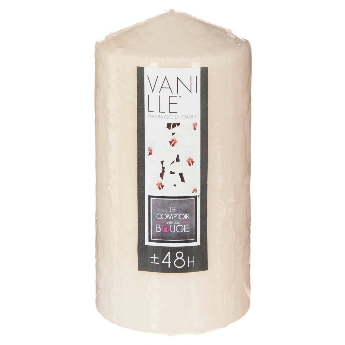 Bougie parfumée cylindre en cire NINA blanc, ATMOSPHERA