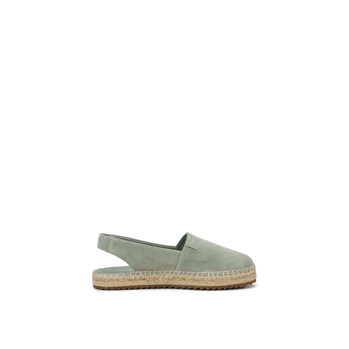 Espadrilles slingback modèle Gem en cuir de chèvre suédé vert clair, MARC O'POLO
