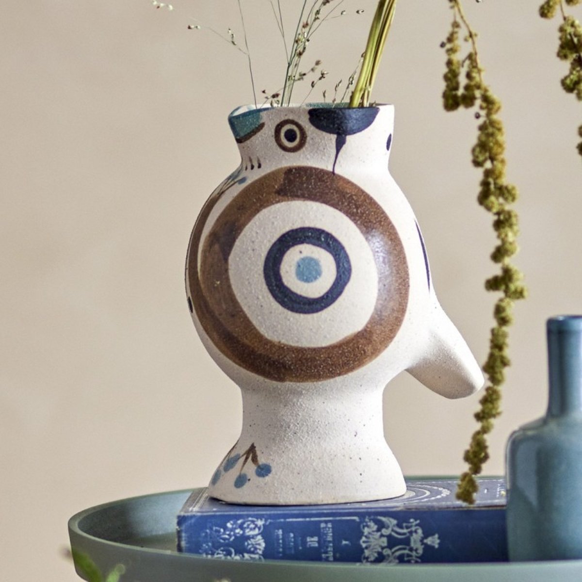 Vase oiseau design graphique  Mahrab marron, BLOOMINGVILLE