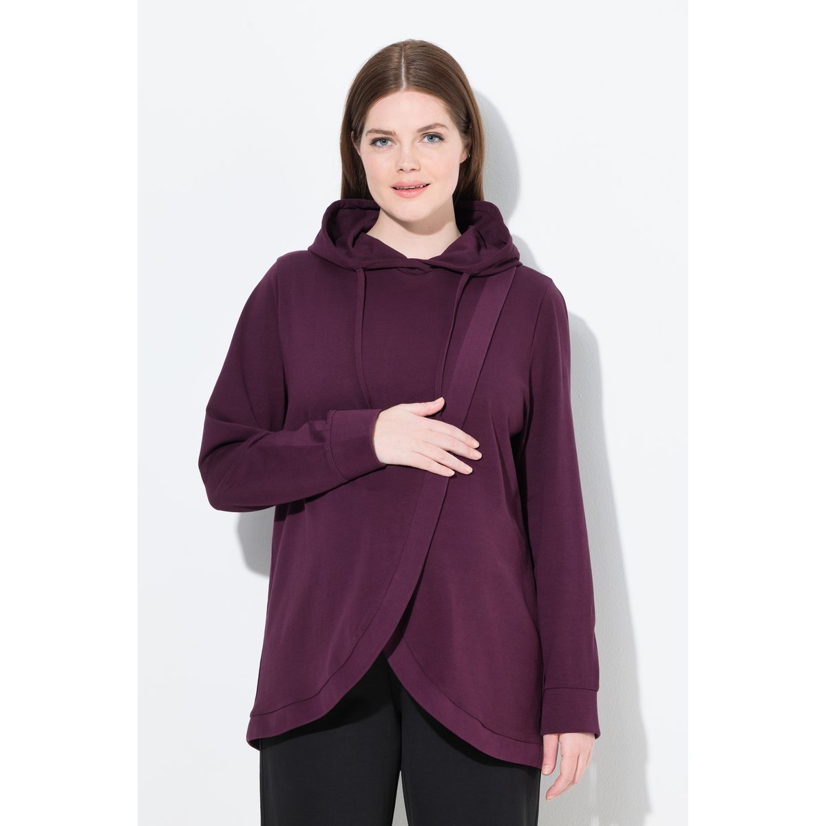 Sweat-shirt de grossesse à capuche noir, ULLA POPKEN
