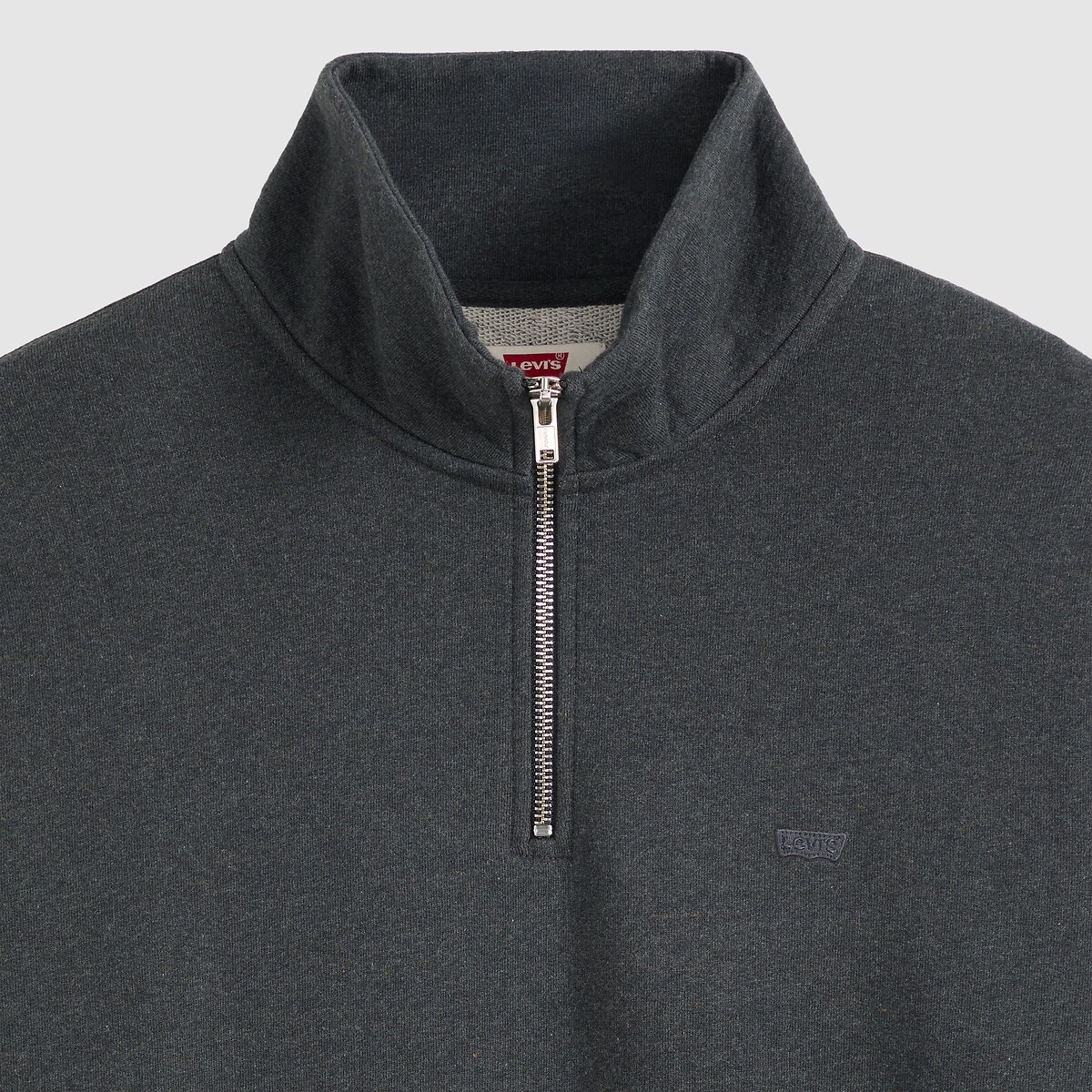 Sweat demi-zip gris foncé chiné, LEVI'S