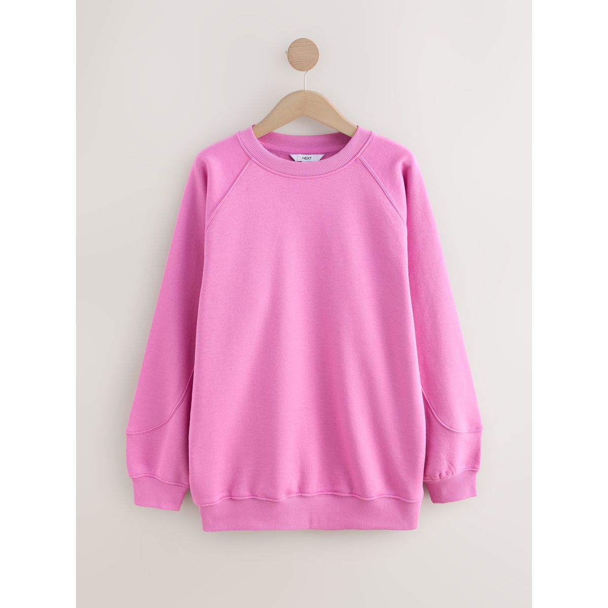 Sweat oversize long décontracté tissu épais rose, NEXT