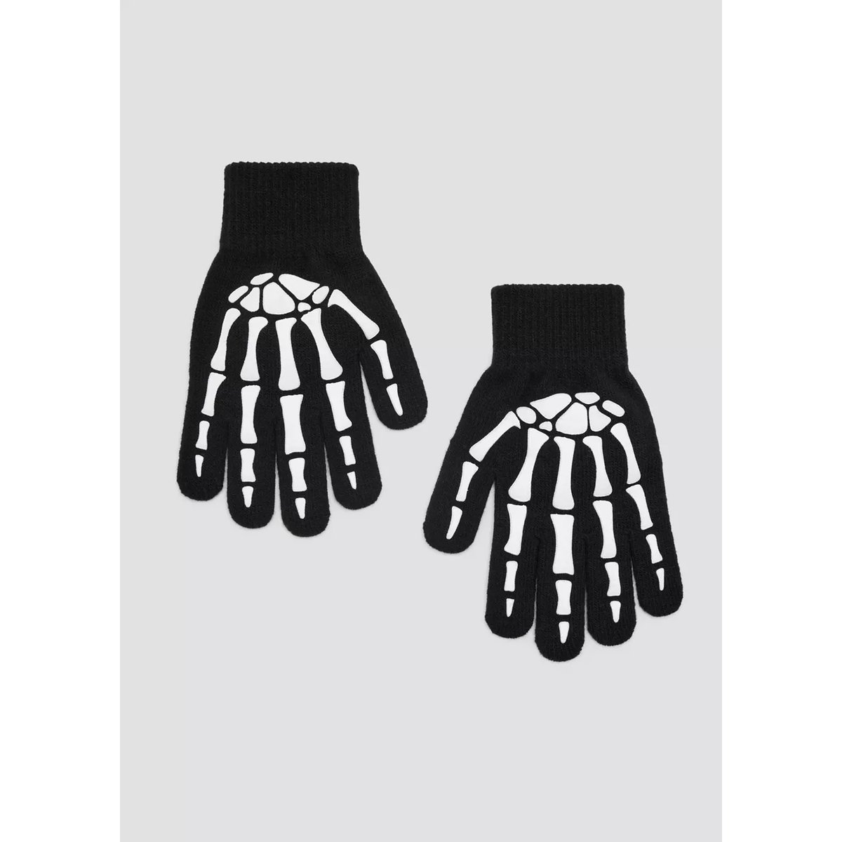 Gants en maille à motif squelette noir, MANGO KIDS
