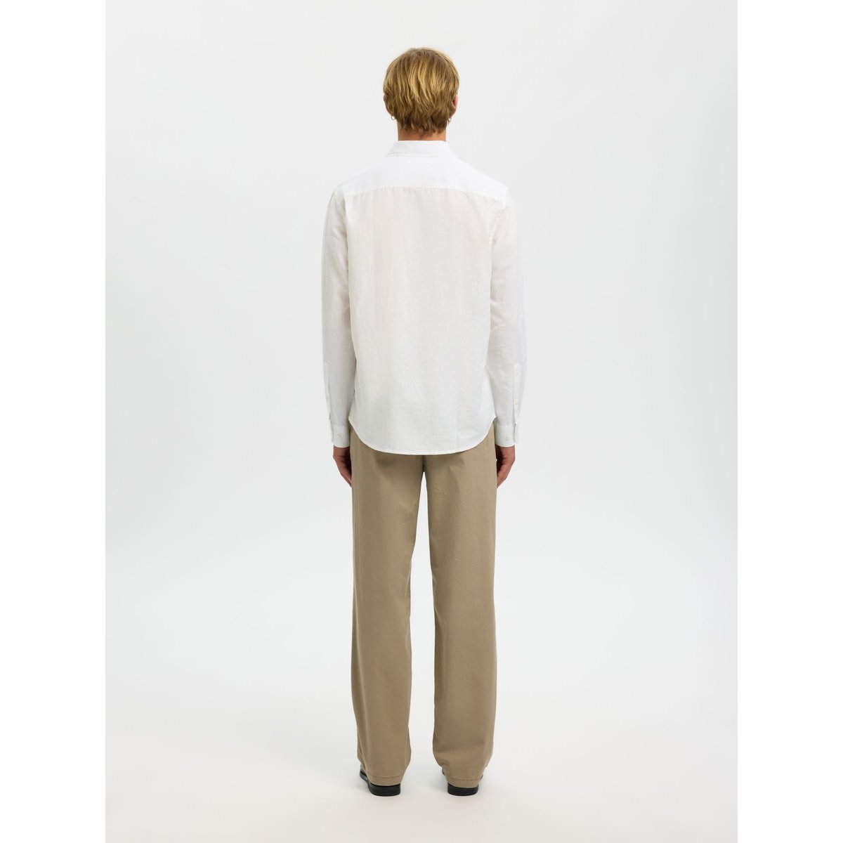 Chemise En Lin Mélangé bright white 2, SELECTED