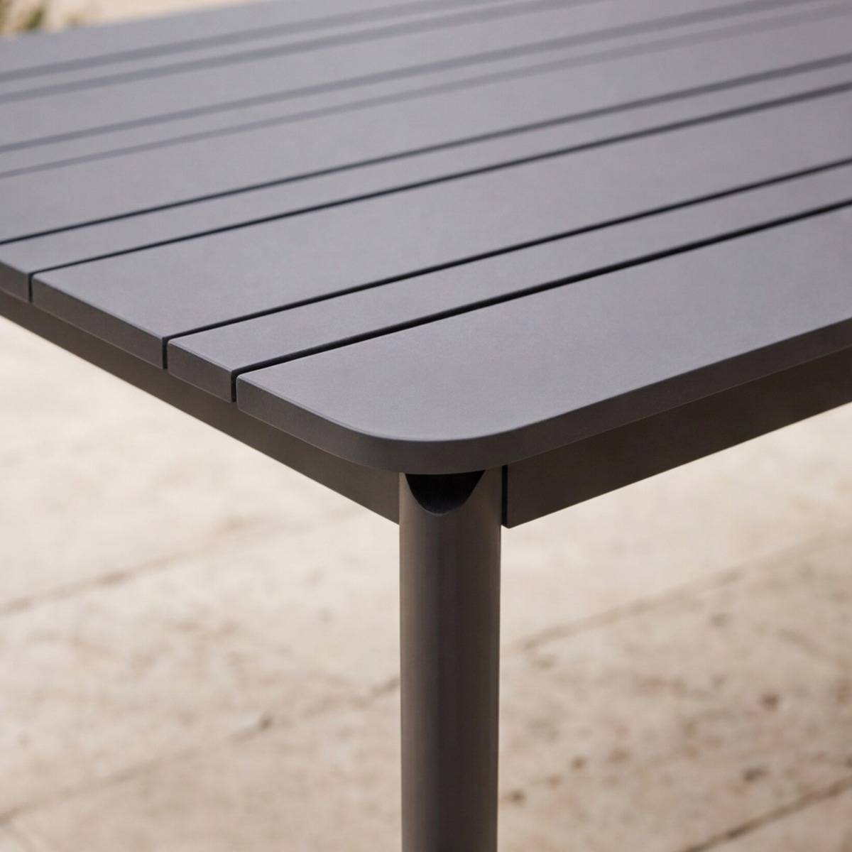Table de jardin en aluminium KAÏA gris, MADE IN MEUBLES