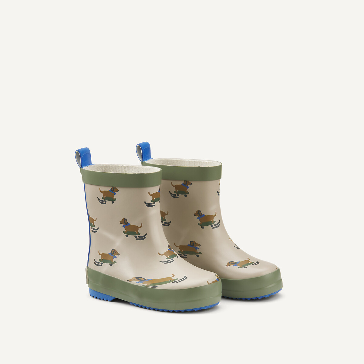 Kids Dog Print Wellies beige, LA REDOUTE COLLECTIONS