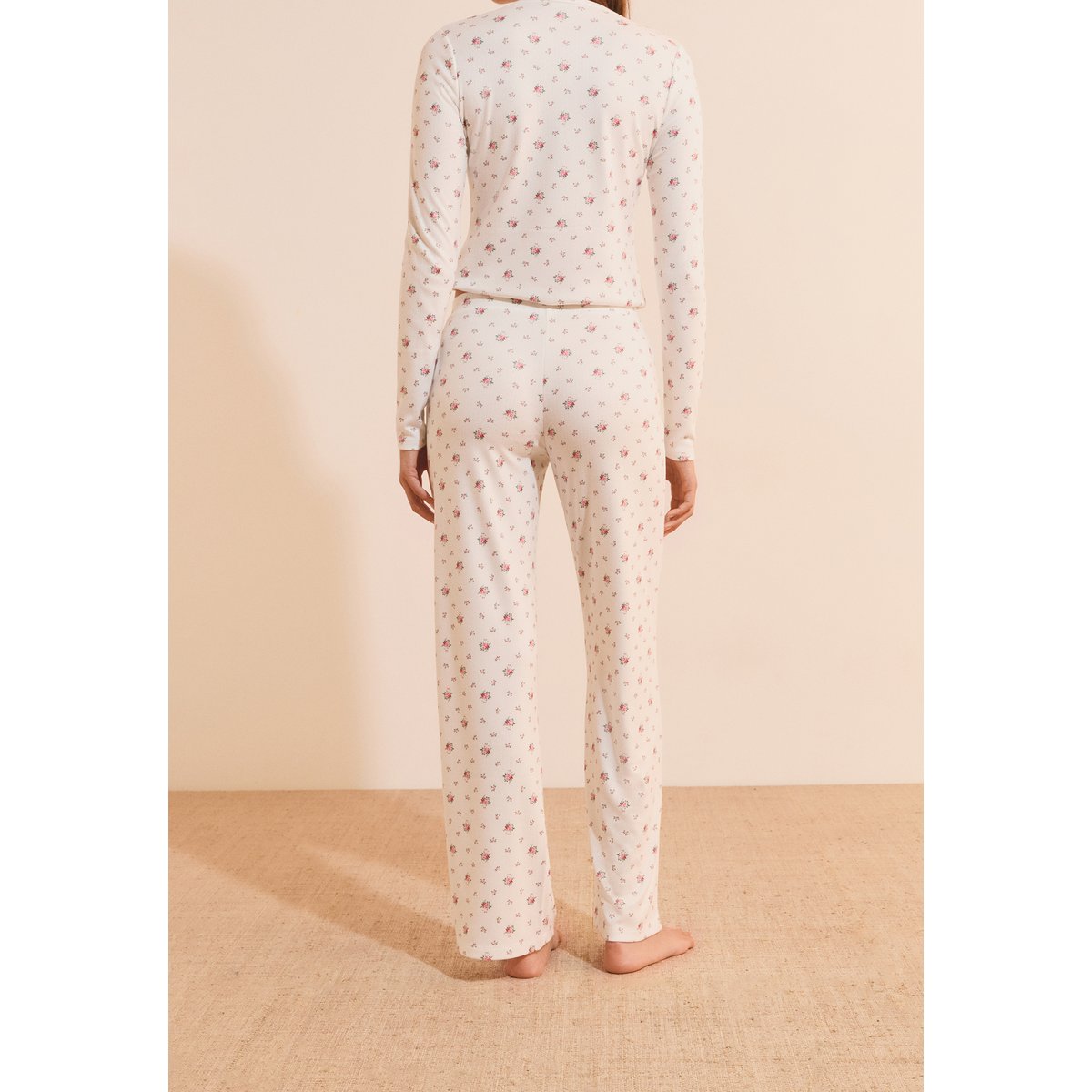Pantalon de pyjama avec boutons BAYALINE ecru, ETAM
