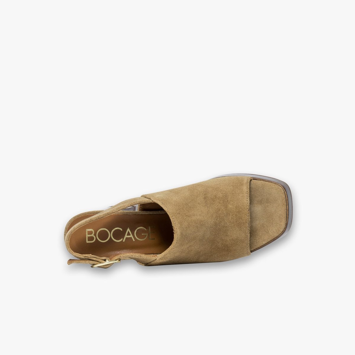 Sandale À Talon en cuir PYPA beige sable, BOCAGE