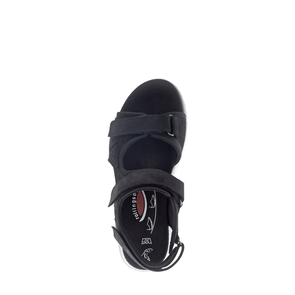 Sandales en cuir à talon compensé noir, GABOR