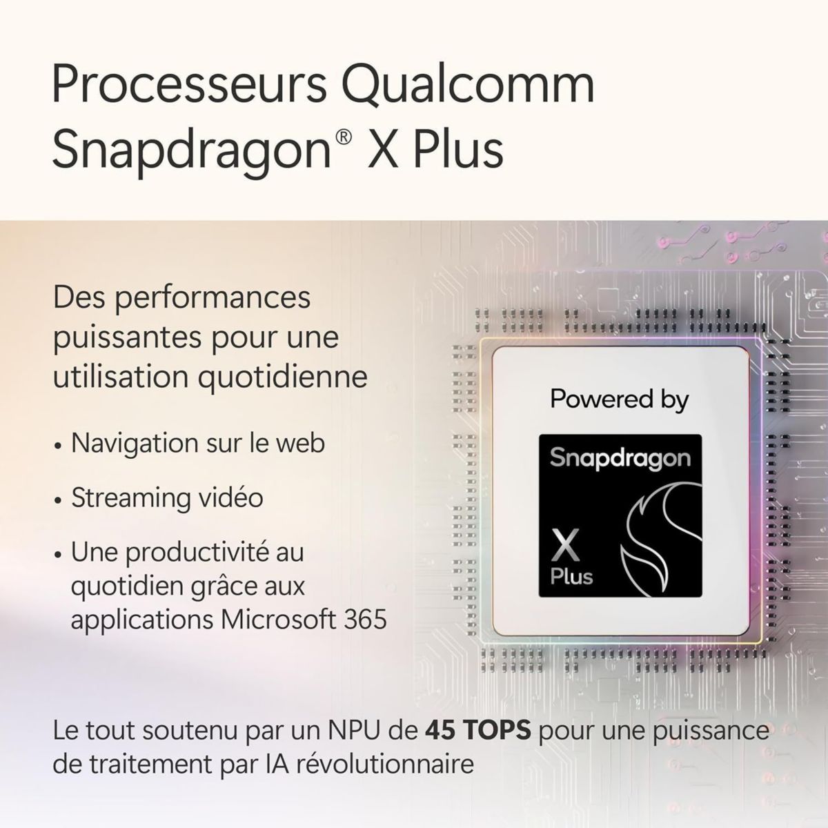 PC Hybride Pack Surface Pro édition 12" Tactile Snapdragon X plus 16 Go RAM LPDDR5x SSD 512 Go avec clavier couleur unique, MICROSOFT