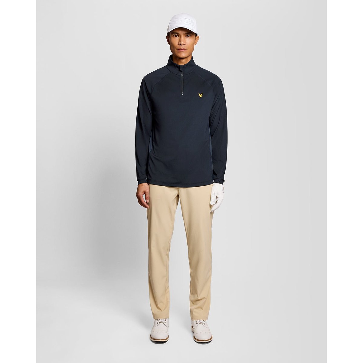 Couche intermédiaire mesh à panneaux bleu foncé marine, LYLE & SCOTT