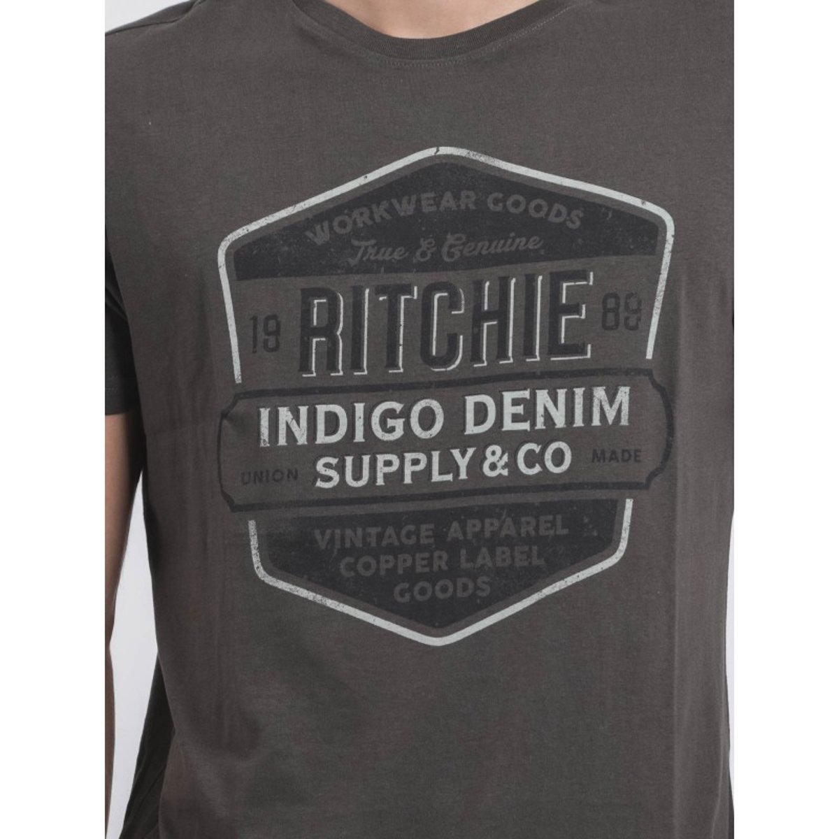 T-shirt Col Rond Pur Coton Jagny gris, RITCHIE