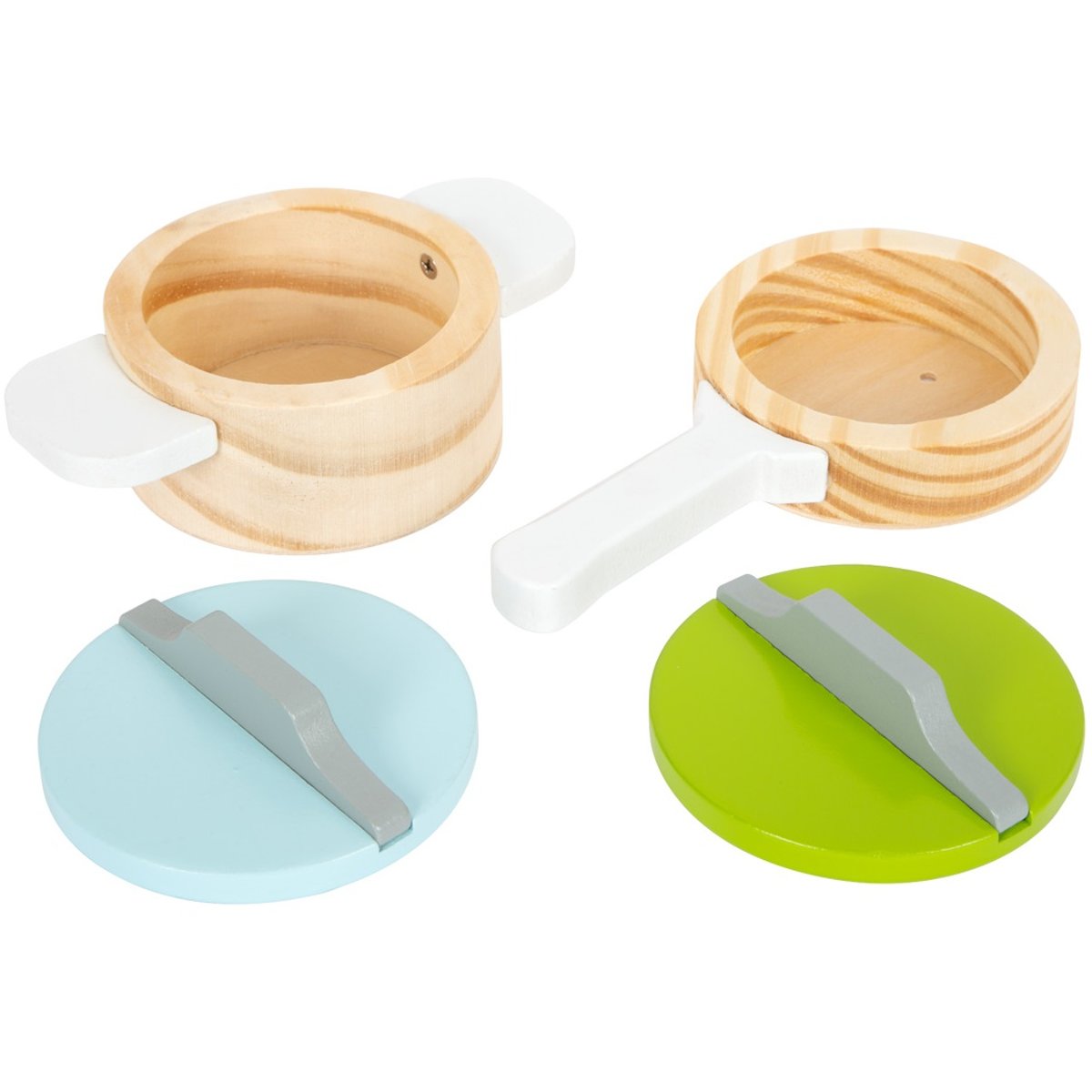 Couverts et casseroles en bois beige, SMALL FOOT COMPANY