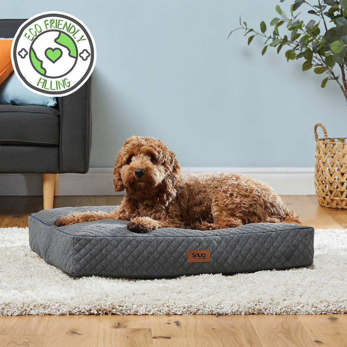 Friends Recycled Pet Bed grey, SNUG