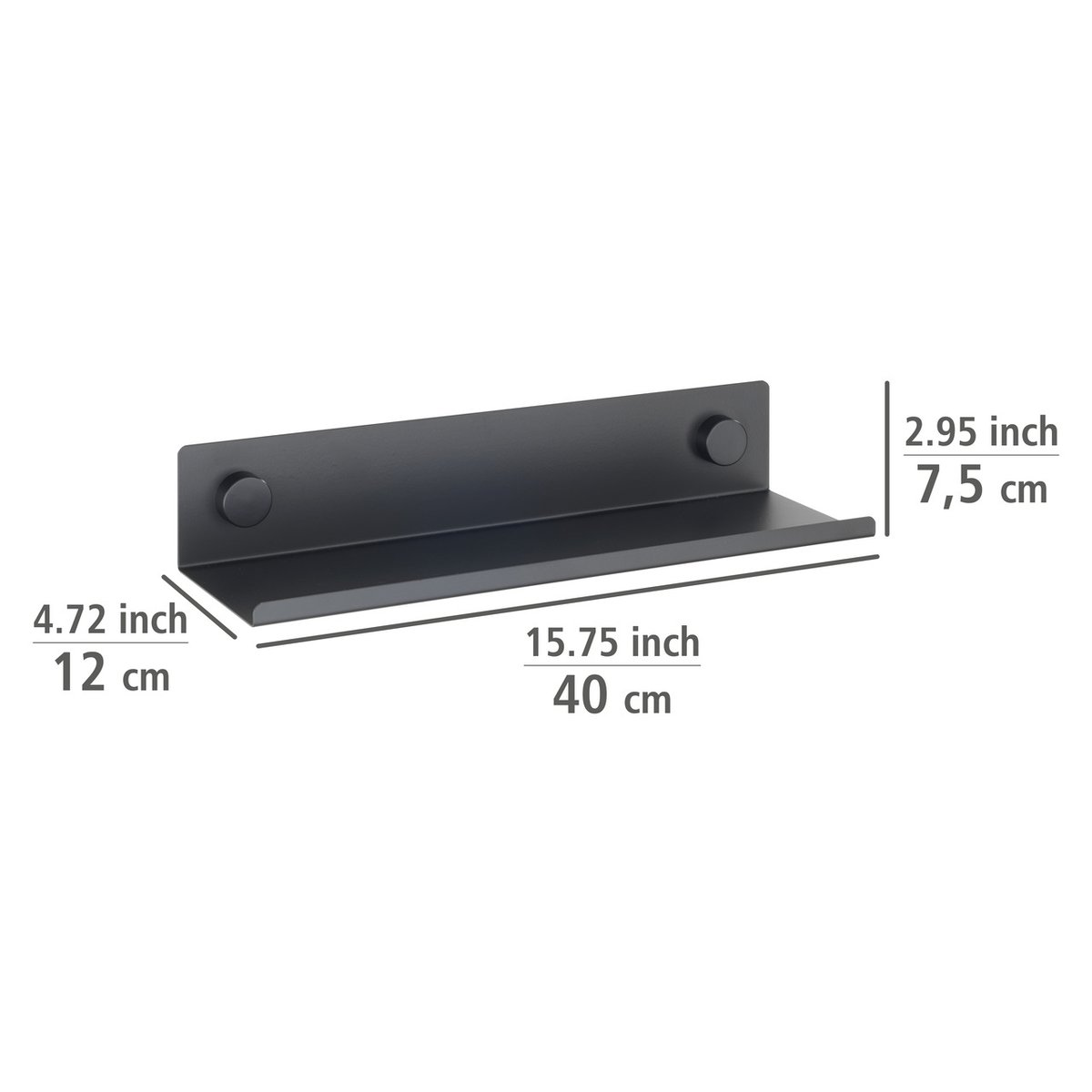Etagère murale de cuisine pour épices Jet noir, WENKO