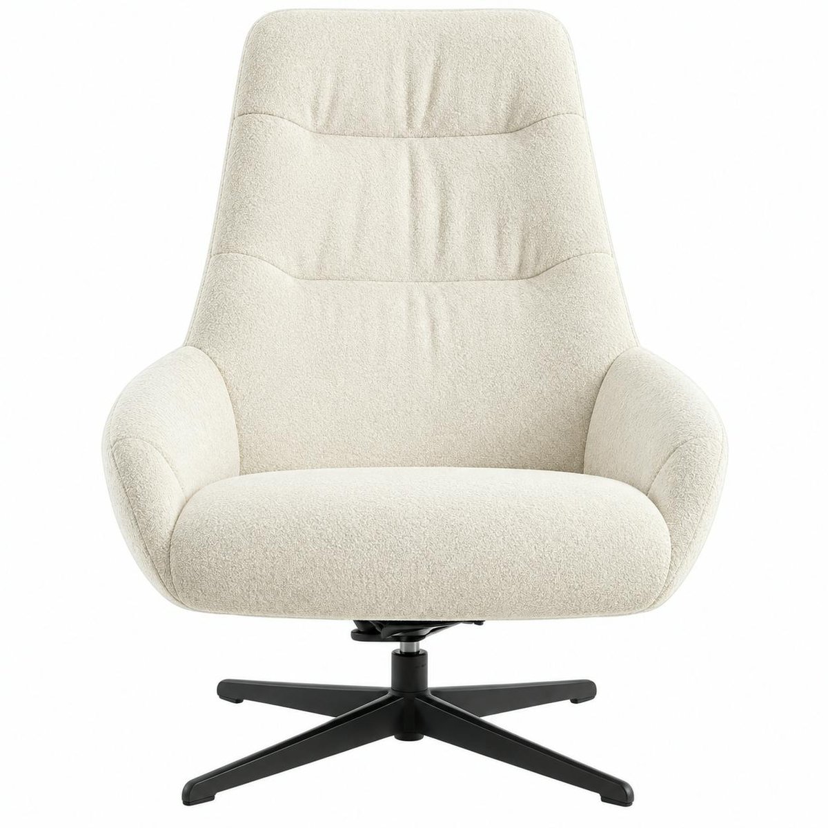 Fauteuil relax pivotant en tissu IENA ecru, PIER IMPORT