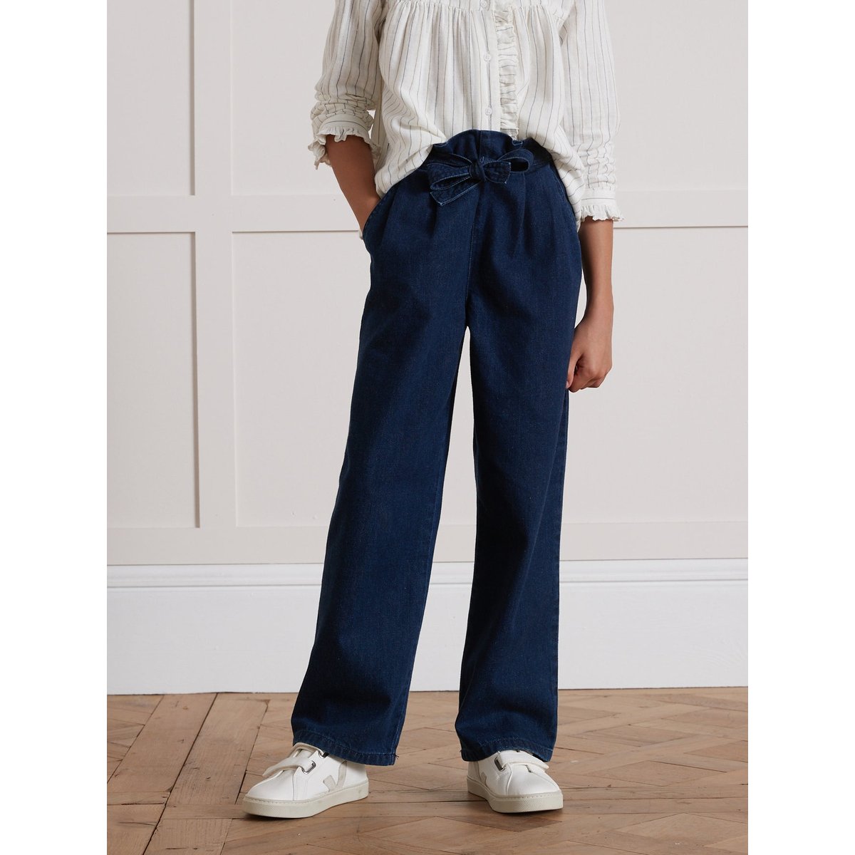 Pantalon large  denim light denim brut, CYRILLUS