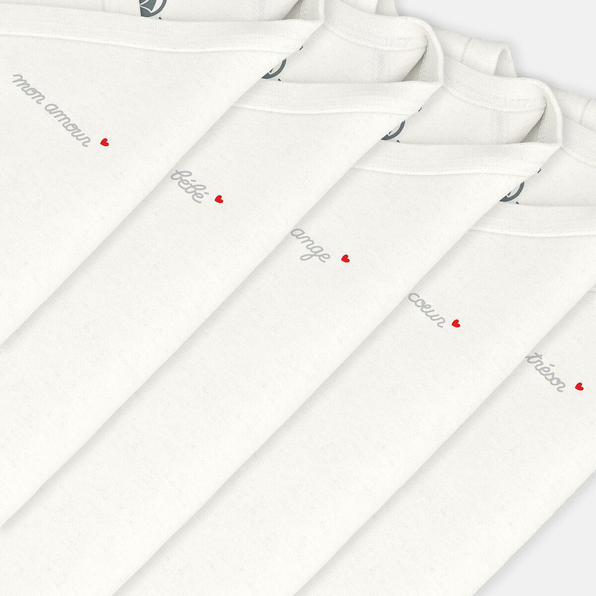 Confezione da 5 body nascita a maniche lunghe bianco, PETIT BATEAU