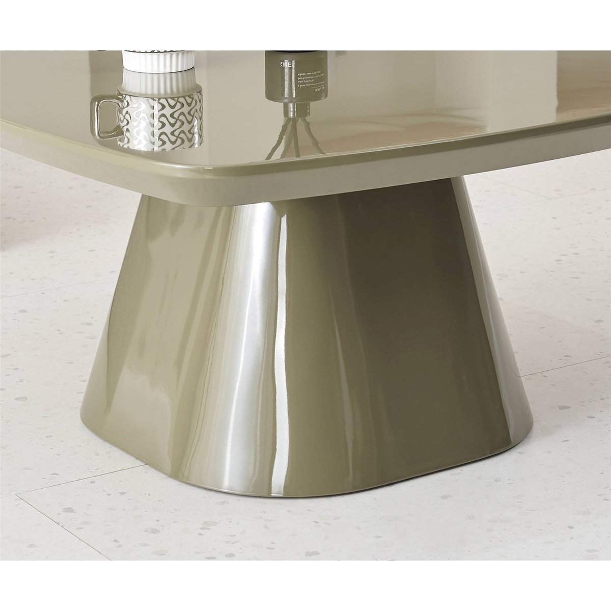 Table basse carrée brillante vert canard, RECOLLECTION