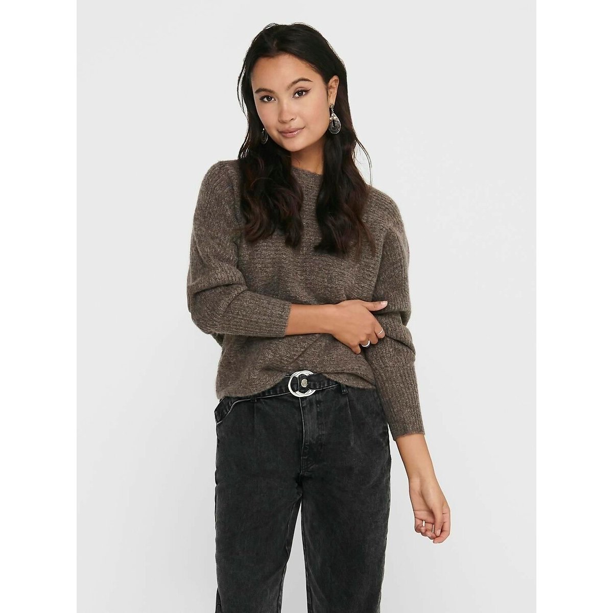 Pull manches chauve-souris marron, ONLY
