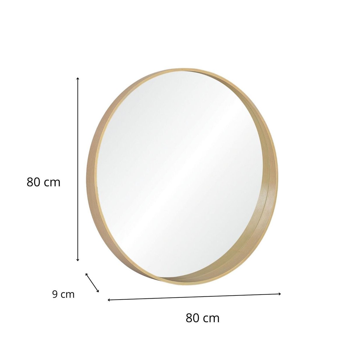Miroir rond en chêne VALI chêne, MOB IN