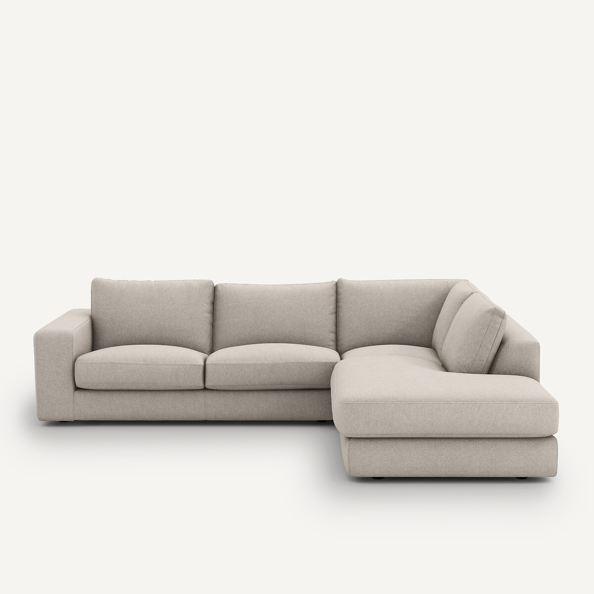 Hoekbank met structuur in viscose en linnen, Skander naturel, AM.PM