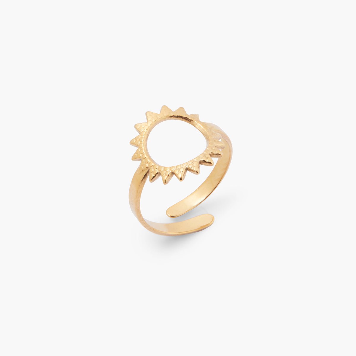 Bague ajustable soleil Acier inoxydable doré, BALABOOSTE